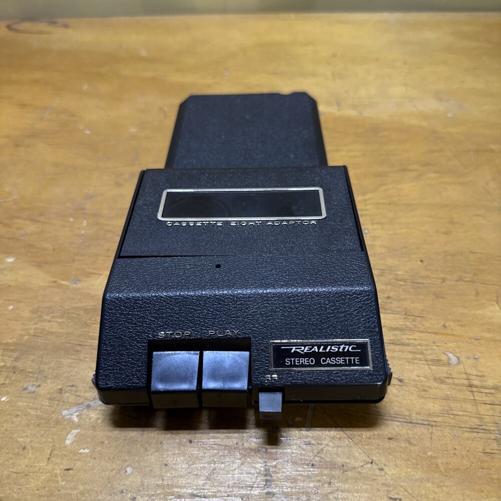 Vintage Realistic 8 Track To Cassette Car Adaptor Cat No. 12-1875A Untested